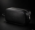 Premium black men's toiletry bag by KEPT. — minimalist design with refined materialS